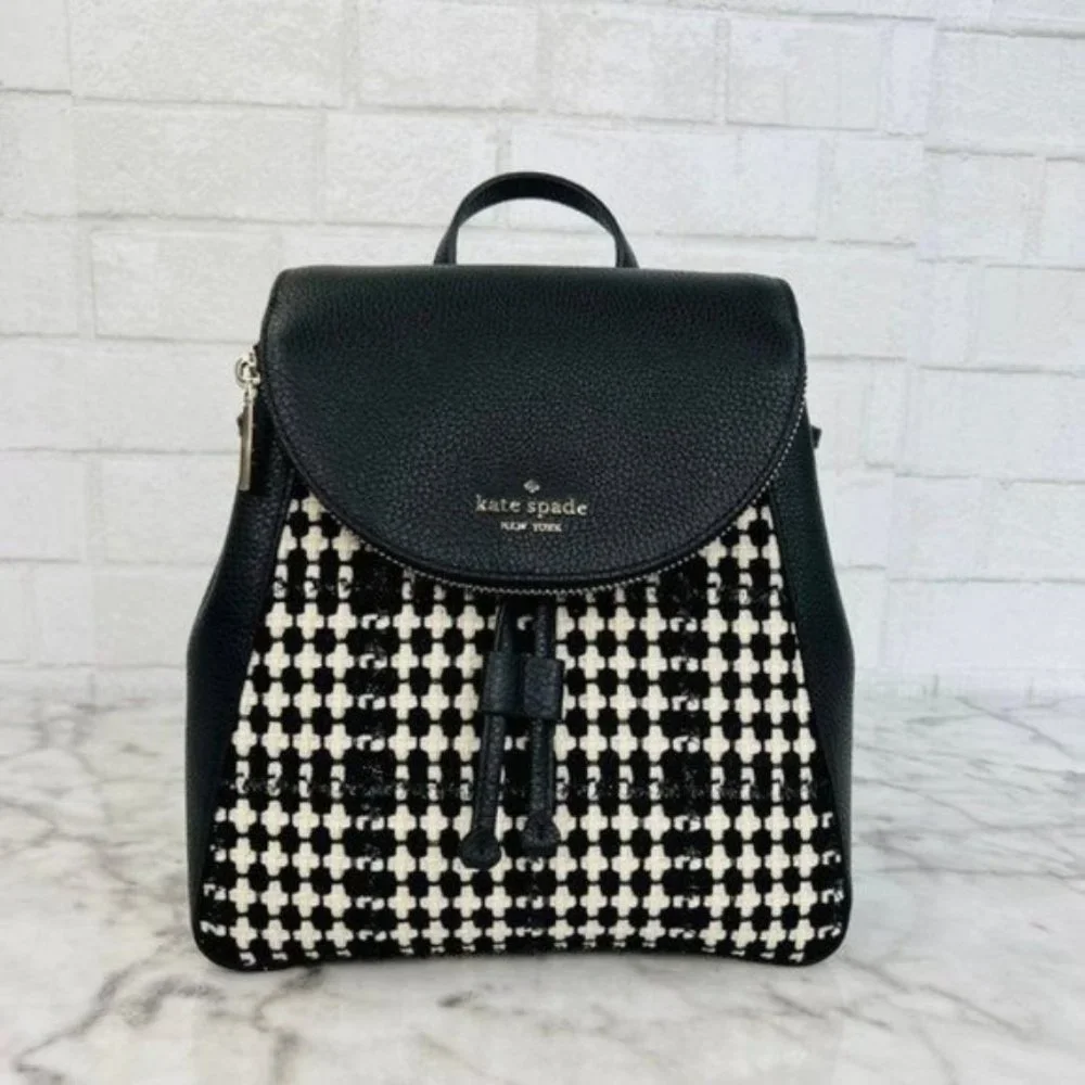 Kate Spade Leila Tweed Fabric Medium Flap Backpack